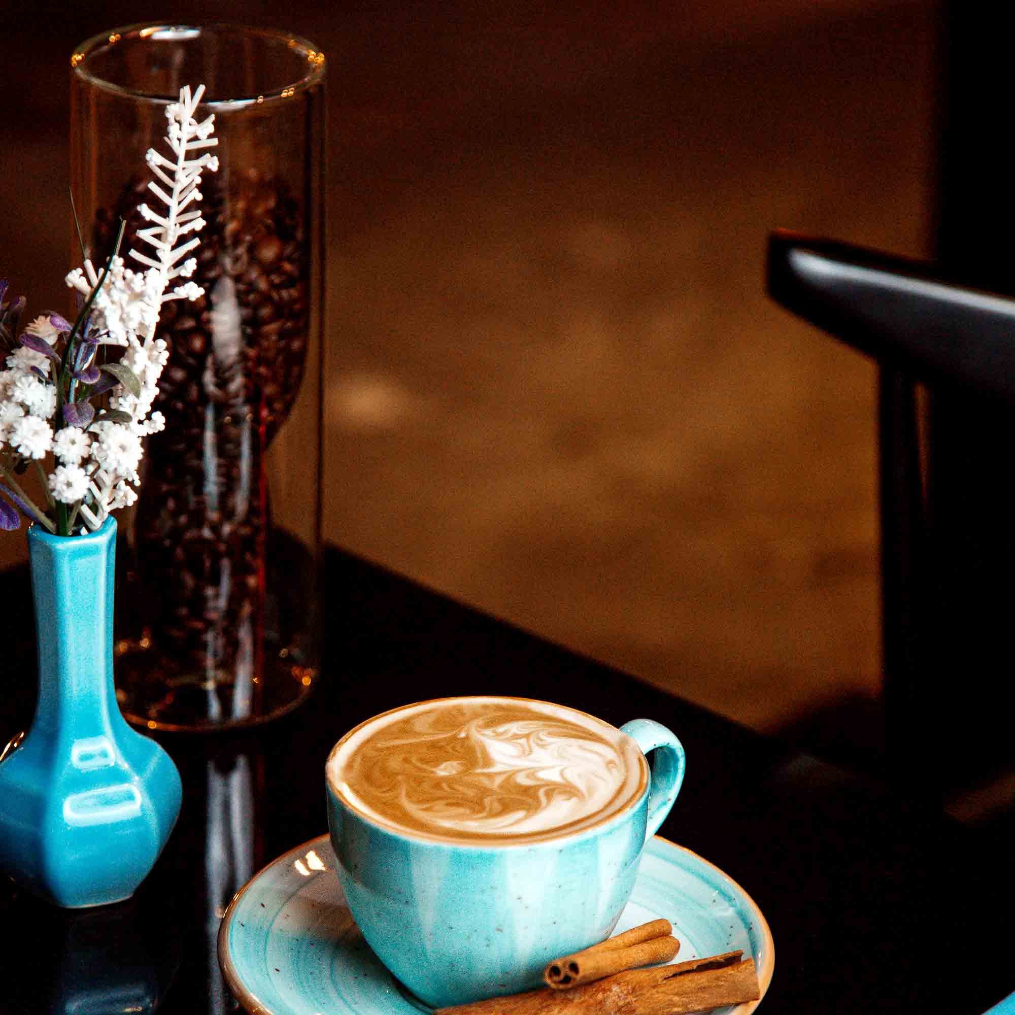 Hot cup of cappuccino